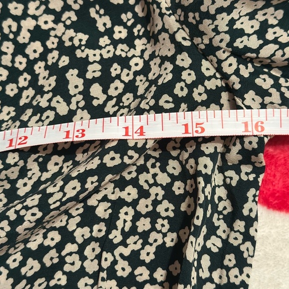 Free People NWT Green Pine Needle Combo Floral Kinsley Wrap Mini Dress - Picture 8 of 11